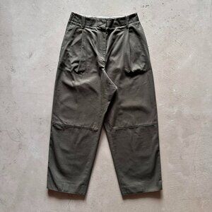 alexander mcqueen olive green barrel leg baggy pants